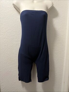 Strapless Navy Romper Jumpsuit